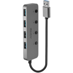 Lindy USB 3.0 Hub 4 Θυρών με σύνδεση USB-A Γκρι