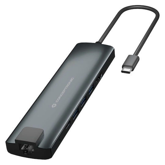 Conceptronic USB-C Docking Station με HDMI 4K PD Ethernet Γκρι (DONN06G) - Image 1