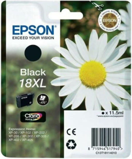 Epson 18XL Γνήσιο Μελάνι Εκτυπωτή InkJet Μαύρο (C13T18114022) - Image 1