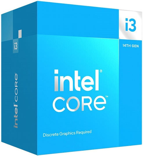 Intel Core i3-14100F 3.5GHz Επεξεργαστής 4 Πυρήνων για Socket 1700 σε Κουτί με Ψύκτρα - Image 1
