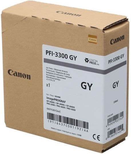 Canon PFI-3300 Γνήσιο Μελάνι Εκτυπωτή InkJet Γκρι (6437C001) - Image 1