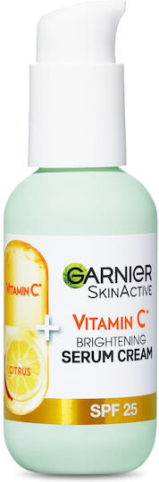 Garnier Skinactive Ενυδατικό & Αντιγηραντικό Serum Προσώπου SPF25 με Βιταμίνη C & Υαλουρονικό Οξύ για Λάμψη & Πανάδες 50ml - Image 1