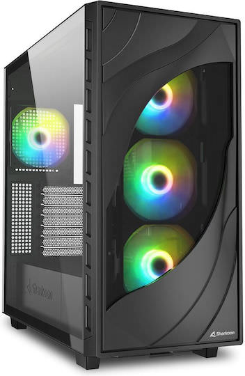 Sharkoon Rebel C80G RGB Gaming Midi Tower Κουτί Υπολογιστή με Πλαϊνό Παράθυρο Μαύρο - Image 1