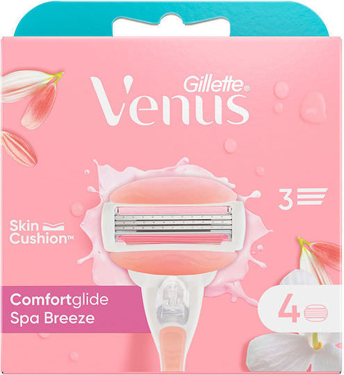 Venus Spa Breeze Ανταλλακτικές Κεφαλές με Λεπίδες Λιπαντική Ταινία για Ευαίσθητες Επιδερμίδες 4τμχ - Image 1