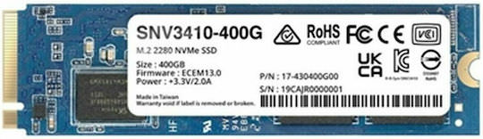 Synology SNV3410 SSD 400GB M.2 NVMe PCI Express 4.0 - Image 1