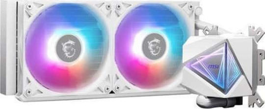 MSI MAG CoreLiquid Υδρόψυξη Επεξεργαστή Διπλού Ανεμιστήρα 120mm για Socket AM4/AM5/1700/1200/115x με ARGB Φωτισμό Λευκή - Image 1