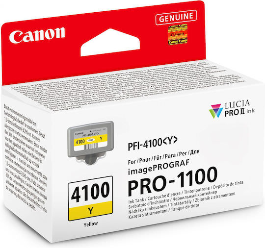 Canon PFI-4100 Γνήσιο Μελάνι Εκτυπωτή InkJet Κίτρινο (6780C001) - Image 1