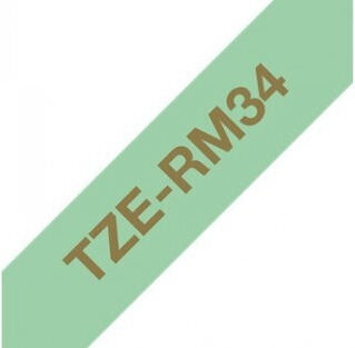 Brother P-touch 12mm Mint Green Gold Ribbon Tape - Image 1