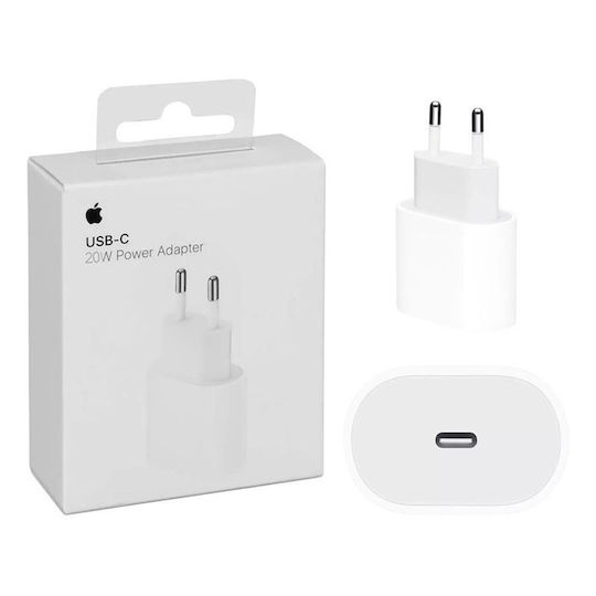 Apple Φορτιστής Χωρίς Καλώδιο με Θύρα USB-C 20W Λευκός (Power Adapter MUVV3ZM/A) - Image 1
