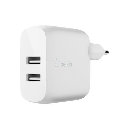 Belkin Φορτιστής Χωρίς Καλώδιο με 2 Θύρες USB-A 24W Λευκός (Boost Charge) - Image 1