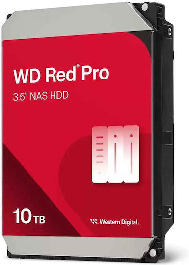 Western Digital Red Pro 10TB HDD Σκληρός Δίσκος 3.5" SATA III 7200rpm με 256MB Cache για NAS - Image 1