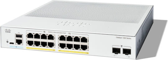 Cisco Catalyst 1300 Managed L2 / L3 PoE Switch με 16 Θύρες Gigabit (1Gbps) Ethernet και 2 SFP Θύρες - Image 1