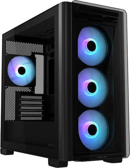 Asus A23 Plus Gaming Midi Tower Κουτί Υπολογιστή με Πλαϊνό Παράθυρο και RGB Φωτισμό Μαύρο - Image 1