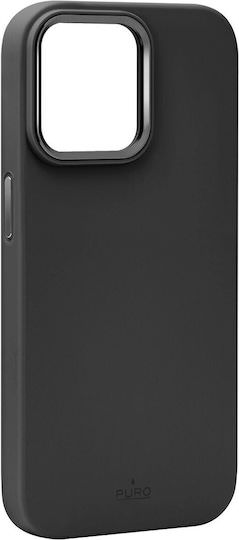 Puro Icon Mag Back Cover Σιλικόνης Μαύρο (iPhone 15 Pro) - Image 1