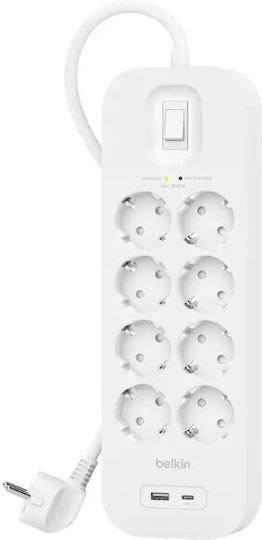 Belkin Πολύπριζο Aσφαλείας 8 Θέσεων με Καλώδιο 2m - Image 1