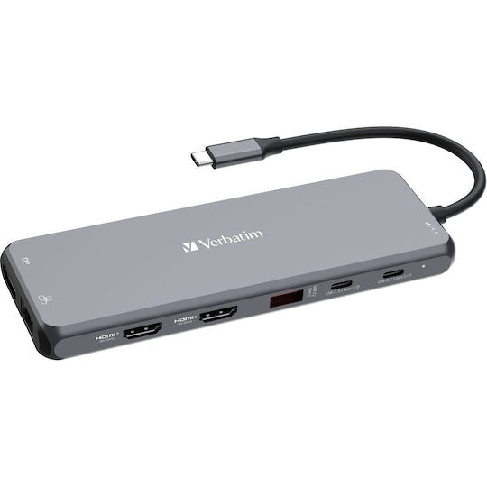 Verbatim CMH-13 USB-C Docking Station με HDMI/DisplayPort 4K PD Ethernet και σύνδεση 3 Οθονών Γκρι - Image 1