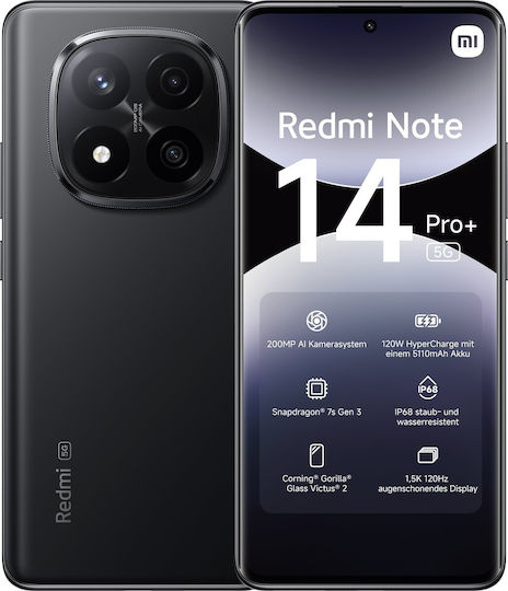 Xiaomi Redmi Note 14 Pro+ 5G Dual SIM (8/256GB) Midnight Black - Image 1