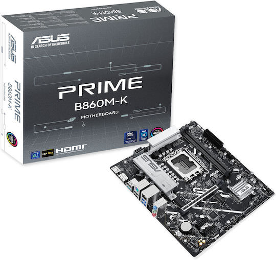 Asus Prime B860M-K Motherboard Micro ATX με Intel 1851 Socket 90MB1JT0-M0EAY0 - Image 1