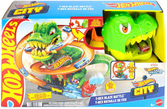 Hot Wheels City T-Rex Πίστα Πυροσβεστικός Σταθμός 1:64 για 4+ Ετών - Image 1