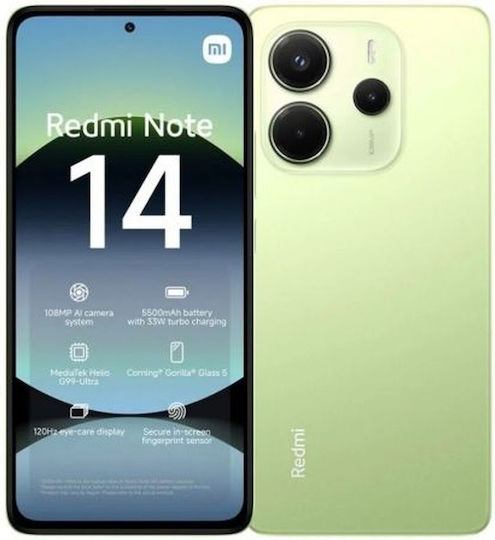 Xiaomi Redmi Note 14 4G Dual SIM (6/128GB) Lime Green - Image 1