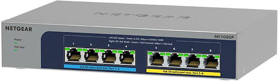 NetGear MS108UP Unmanaged L2 PoE+ Switch με 8 Θύρες Ethernet - Image 1
