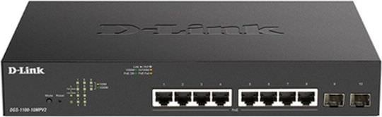 D-Link DGS-1100-10MPV2 Managed L2 PoE+ Switch με 8 Θύρες Gigabit (1Gbps) Ethernet και 2 SFP Θύρες - Image 1