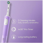 Oral-B Vitality Pro Protect X Clean Ηλεκτρική Οδοντόβουρτσα με Χρονομετρητή Lilac - Image 2