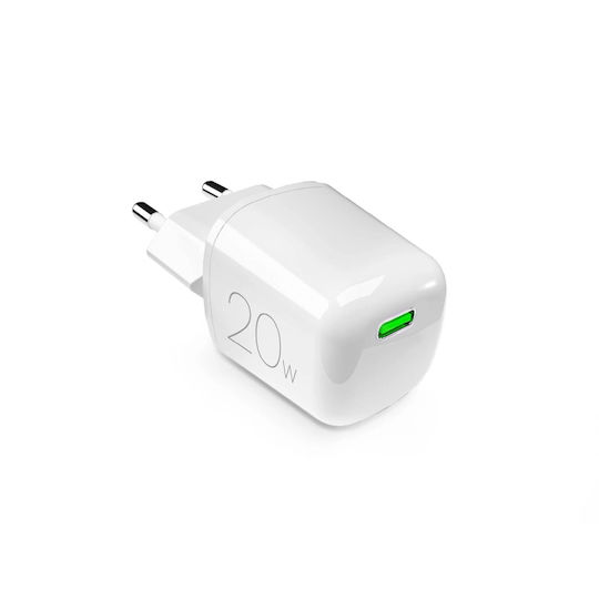 Puro Φορτιστής Χωρίς Καλώδιο GaN με Θύρα USB-C 20W Power Delivery Λευκός (Minipro) - Image 1
