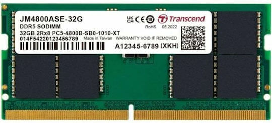 Transcend DDR5 με Module 1x32GB και Ταχύτητα 4800 για Laptop - Image 1