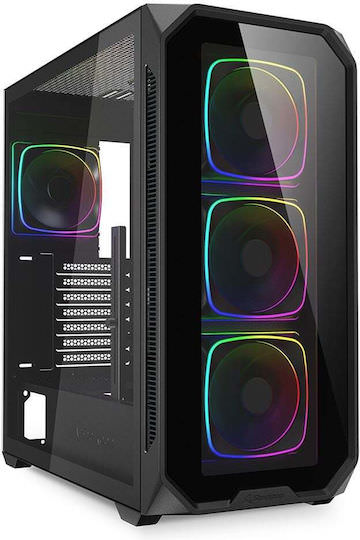 Sharkoon AK5G RGB Gaming Midi Tower Κουτί Υπολογιστή με Πλαϊνό Παράθυρο Μαύρο - Image 1
