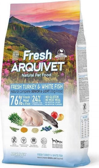 Arquivet Fresh 10kg Ξηρά Τροφή Διαίτης, χωρίς Σιτηρά & Γλουτένη για Ηλικιωμένους Σκύλους με Γαλοπούλα και Ψάρια - Image 1