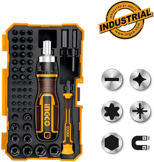 Ingco Κατσαβίδι Καρυδάκι με 55 Μαγνητικές Εναλλασσόμενες Μύτες - Image 1