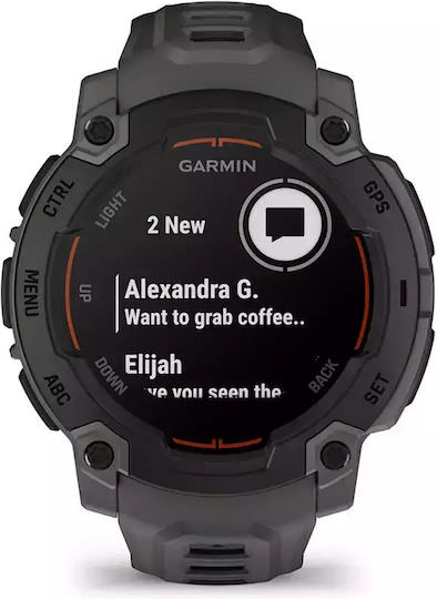 Garmin Instinct E 45mm Αδιάβροχο Smartwatch με Παλμογράφο (Black with Charcoal Band) - Image 1