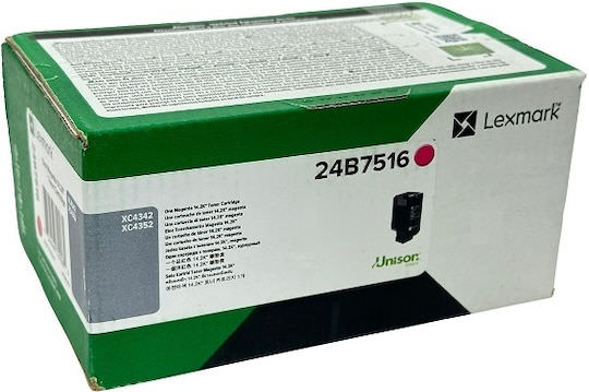 Lexmark 24B7516 Γνήσιο Toner Laser Εκτυπωτή Ματζέντα - Image 1