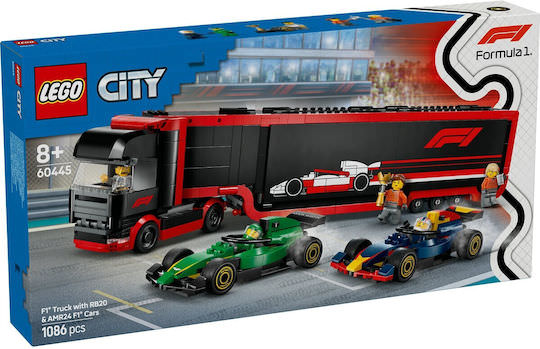 LEGO City F1® Truck with RB20 & AMR24 F1® Cars για 8+ Ετών 1086τμχ - Image 1