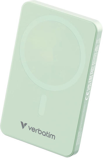 Verbatim Charge 'n' Go MagSafe Power Bank 5000mAh 20W με Θύρα USB-C Power Delivery Πράσινο - Image 1