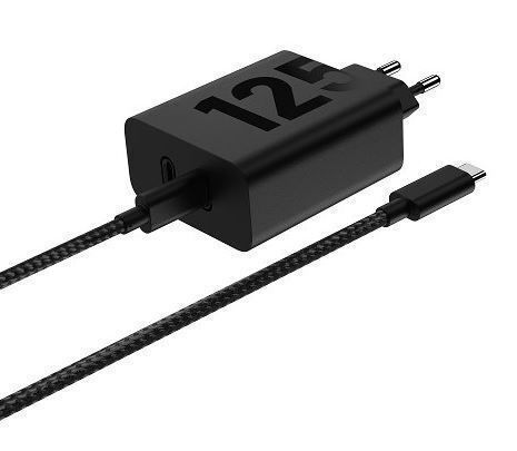 Motorola Φορτιστής GaN με 2 Θύρες USB-C και Καλώδιο USB-C - USB-C 125W Μαύρος (TurboPower) - Image 1