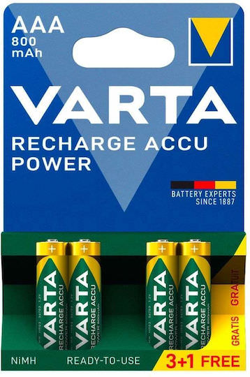 Varta Ready To Use Επαναφορτιζόμενες Μπαταρίες AAA Ni-MH 800mAh 1.2V 4τμχ - Image 1