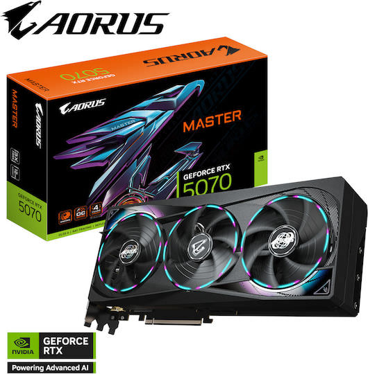 Gigabyte GeForce RTX 5070 12GB GDDR7 Aorus Master Κάρτα Γραφικών - Image 1