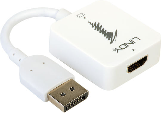 Lindy HDMI to DisplayPort 4K Μετατροπέας DisplayPort female σε HDMI female Λευκό 1τμχ - Image 1