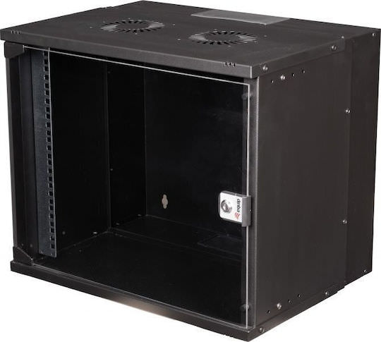 Ερμάριο Equip Equip Wandgehäuse 19" 09u 540x400mm Γυάλινη Πόρτα Μαύρο - Image 1