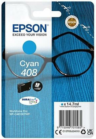 Epson 408 Γνήσιο Μελάνι Εκτυπωτή InkJet Κυανό (C13T09J24010) - Image 1