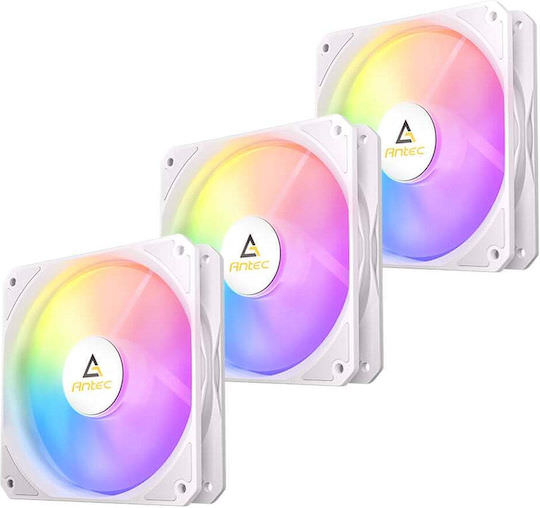 Antec P12 Case Fan 120mm με ARGB Φωτισμό και Σύνδεση 3-Pin / 4-Pin PWM 3τμχ Λευκό - Image 1