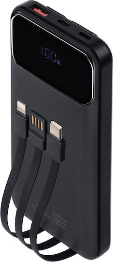 Rivacase VA2211 Power Bank 10000mAh 22.5W με Θύρα USB-A και Θύρα USB-C Μαύρο - Image 1