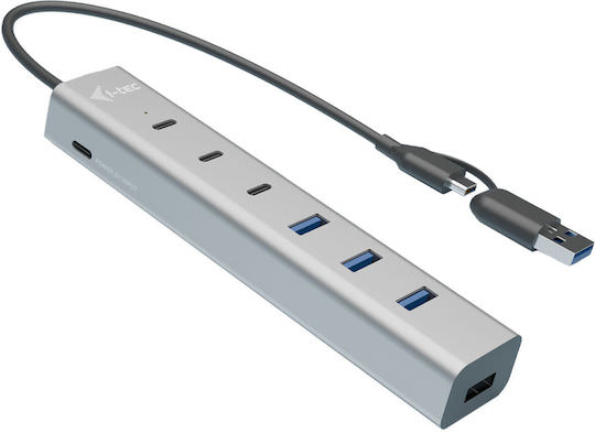 i-tec USB 3.2 Hub 8 Θυρών με σύνδεση USB-A / USB-C Γκρι - Image 1