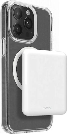 Puro Power Mag MagSafe 5000mAh 15W με Θύρα USB-C Λευκό - Image 1