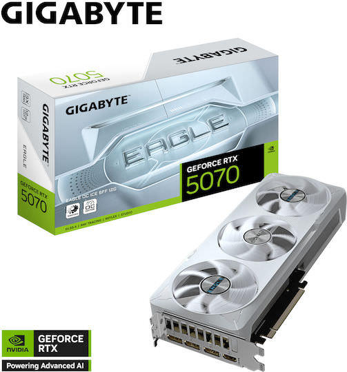 Gigabyte GeForce RTX 5070 12GB GDDR7 EAGLE OC ICE SFF 12G Κάρτα Γραφικών - Image 1