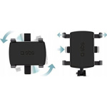 SBS Βάση Κινητού Αυτοκινήτου Passive Holder με Ρυθμιζόμενα Άγκιστρα Μαύρη - Image 3