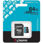Kingston Canvas Go Plus microSDXC 64GB Class 10 U3 V30 A2 UHS-I με αντάπτορα - Image 3