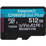 Kingston Canvas Go Plus SDXC 512GB Class 10 U3 V30 A2 UHS-I με αντάπτορα - Image 2